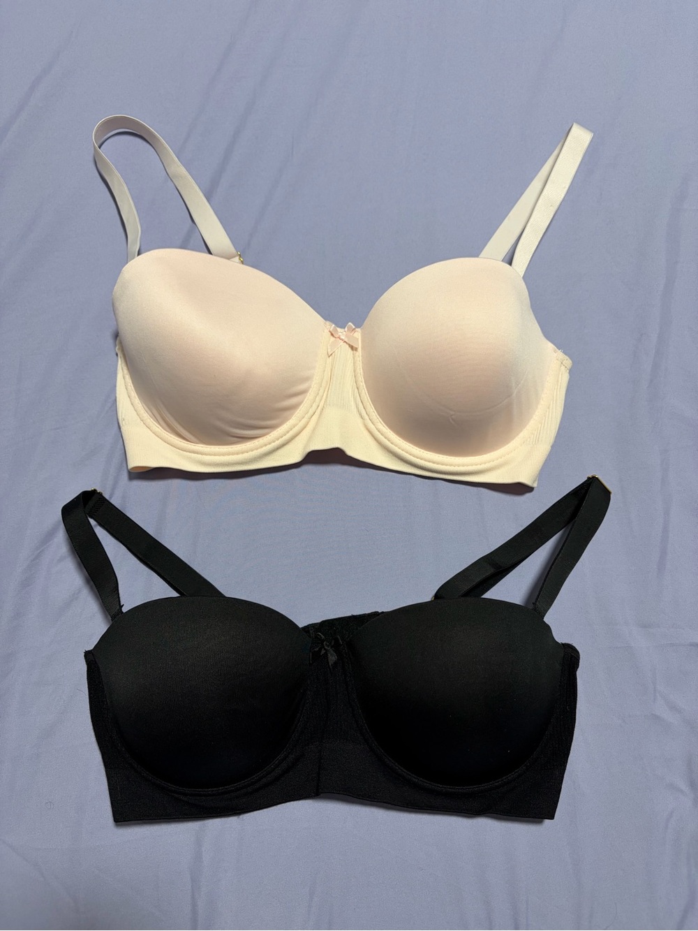 Bundle of 2 Convertible Strapless Bras Black & Blush Pink 38C